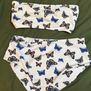 Butterfly Print Swim Set